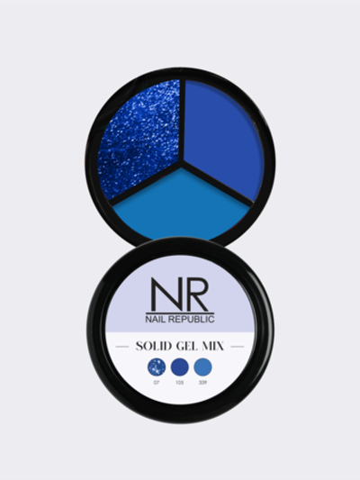 NR Solid Gel Mix Твердые гель-лаки Palette 05 (flash 07, 105, 339), 3х5гр