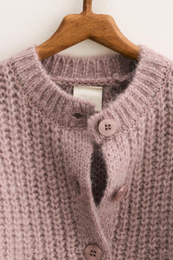 ZARA TIMELESS - КАРДИГАН КРУПНОЙ ВЯЗКИ С ШЕРСТЬЮ, РОЗОВЫЙ/ЛИЛОВЫЙ