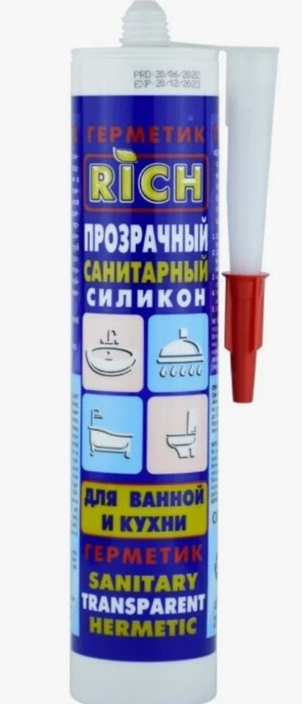 Герметик Рич санитарный силиконовый прозрачный 280мл