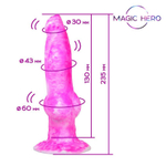 Розовый фантазийный вибратор с 7 режимами возвратно-поступательных движений - 23,5 см. (Цвет: розовый)