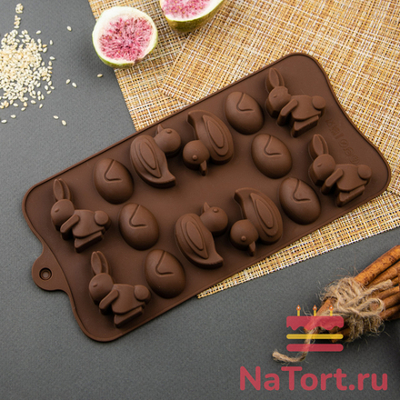 Форма силиконовая «Пасха. Животные» 14 ячеек