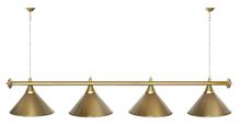 Лампа STARTBILLIARDS 4 пл. (плафоны зеленые,штанга зеленая,фурнитура золото)