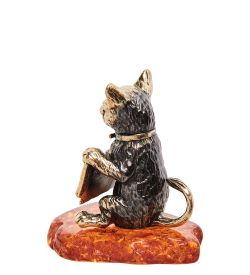 AM-3141 Фигурка «Я кошка» (латунь, янтарь)