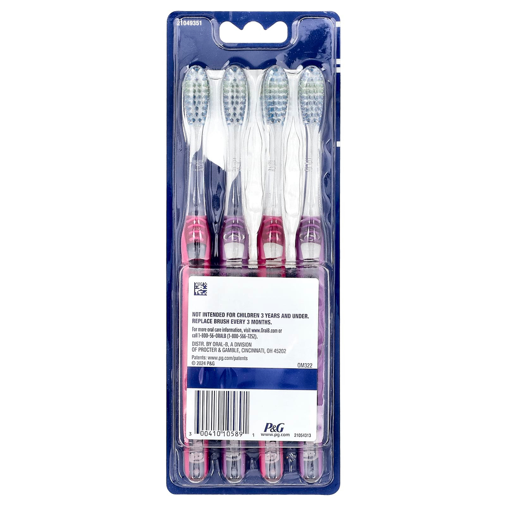 Oral-B, Улучшенная зубная щетка, среднего размера, 4 шт. В упаковке
