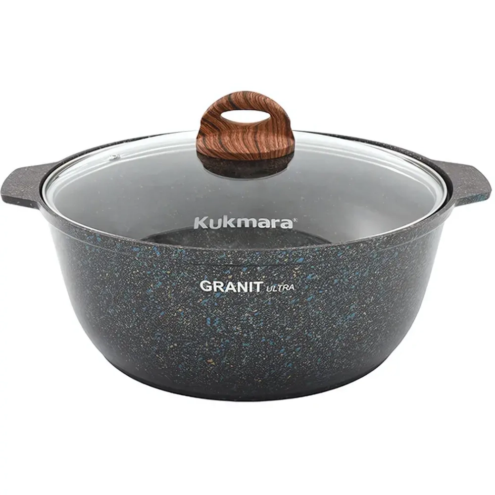Кастрюля-жаровня 5л «Granit ultra» (blue) со стеклянной крышкой жгг51а