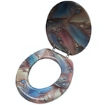 Сиденье для унитаза универсальное с крышкой мягкое AQUA-Prime FULLPRINT ПЕРЕЛИВ ПОЛНЫЙ ОКРАС