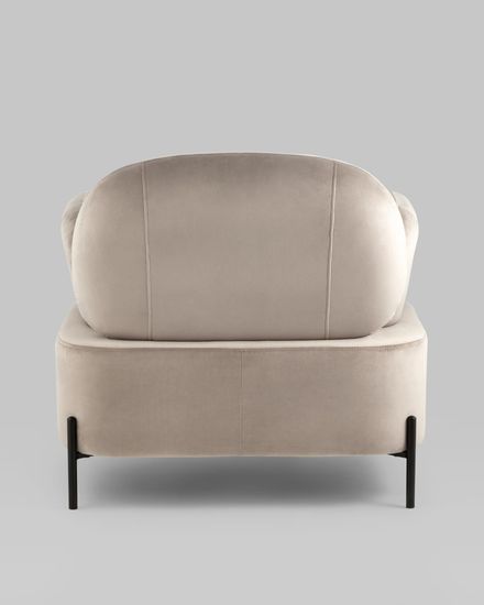 Кресло Кэнди с подлокотниками велюр серо-бежевый