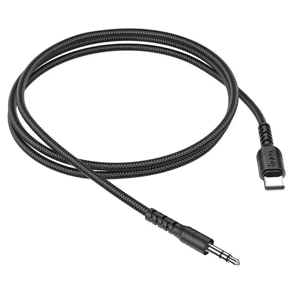 AUX cable Type-C 1.0m Hoco UPA17 black, кабель, черный