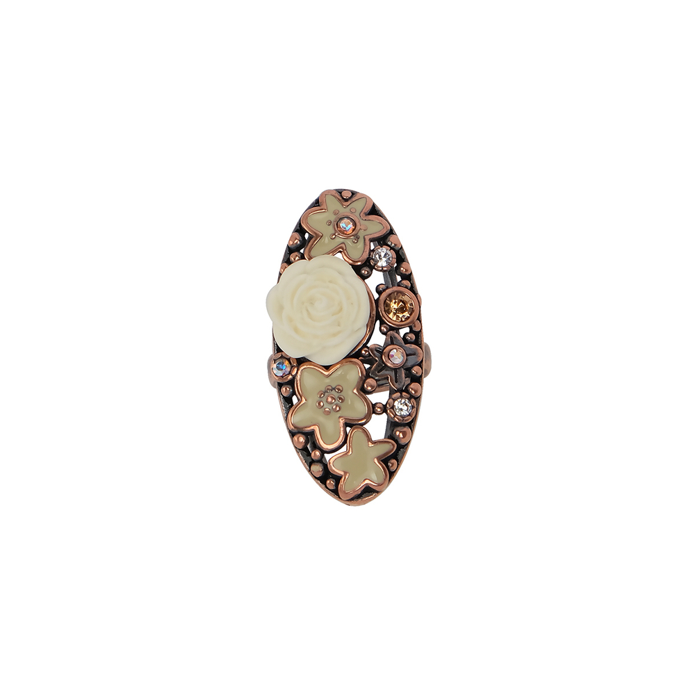 "Пальмье" кольцо в медном покрытии из коллекции "Бурунди" от Jenavi