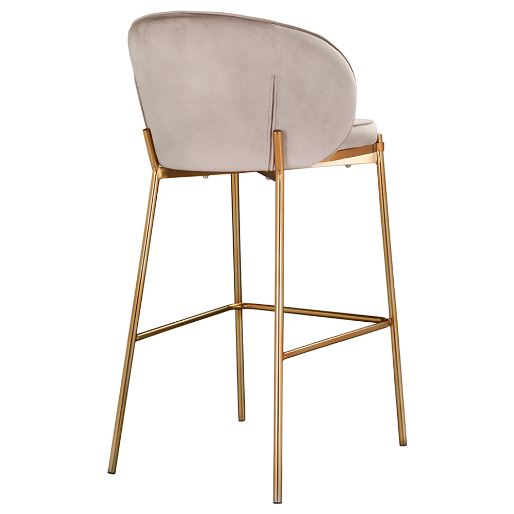 Стул барный Bergenson Bjorn Coral, велюр, серо-бежевый