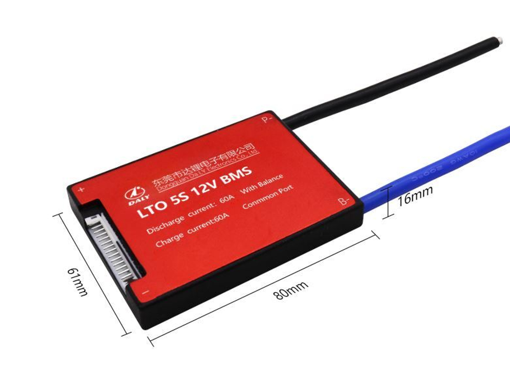 Плата контроля BMS LTO 5S 12V 60A