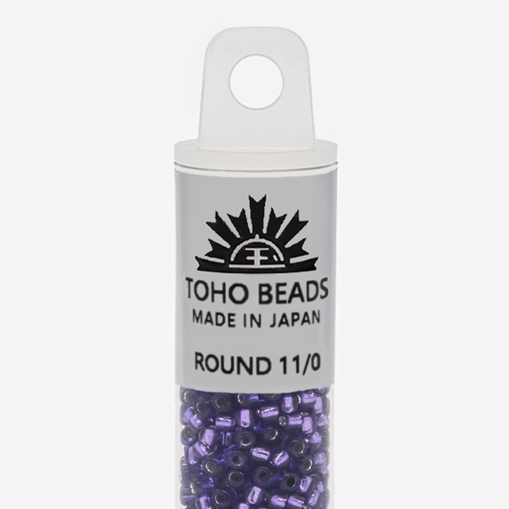 Японский бисер TOHO Round 11/0 (№2224), с внутренним серебрением, прозрачный глянцевый