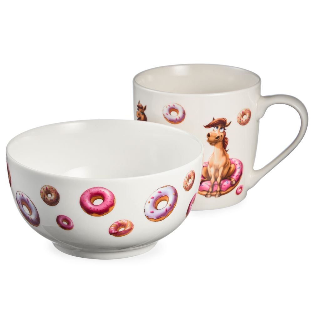 НАБОР ПОСУДЫ LEFARD "PONYCAKE" 2 ПР. (КРУЖКА 360МЛ, САЛАТНИК 500МЛ)