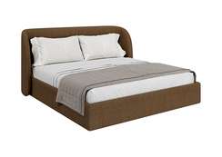 Кровать двуспальная Classic 180 см (коричневый, рогожка)