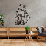 Деревянное интерьерное панно "Корабль" от EWA - интерьерная деревянная сборная модель, пазл