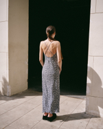 Slip Dress Black Flower