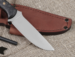 Нож для бушкрафта "Форест", сталь VG-10/Elmax, рукоять карбон (черный спейсер)