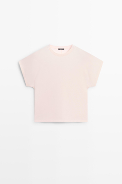 Massimo Dutti Хлопковая футболка, розовый