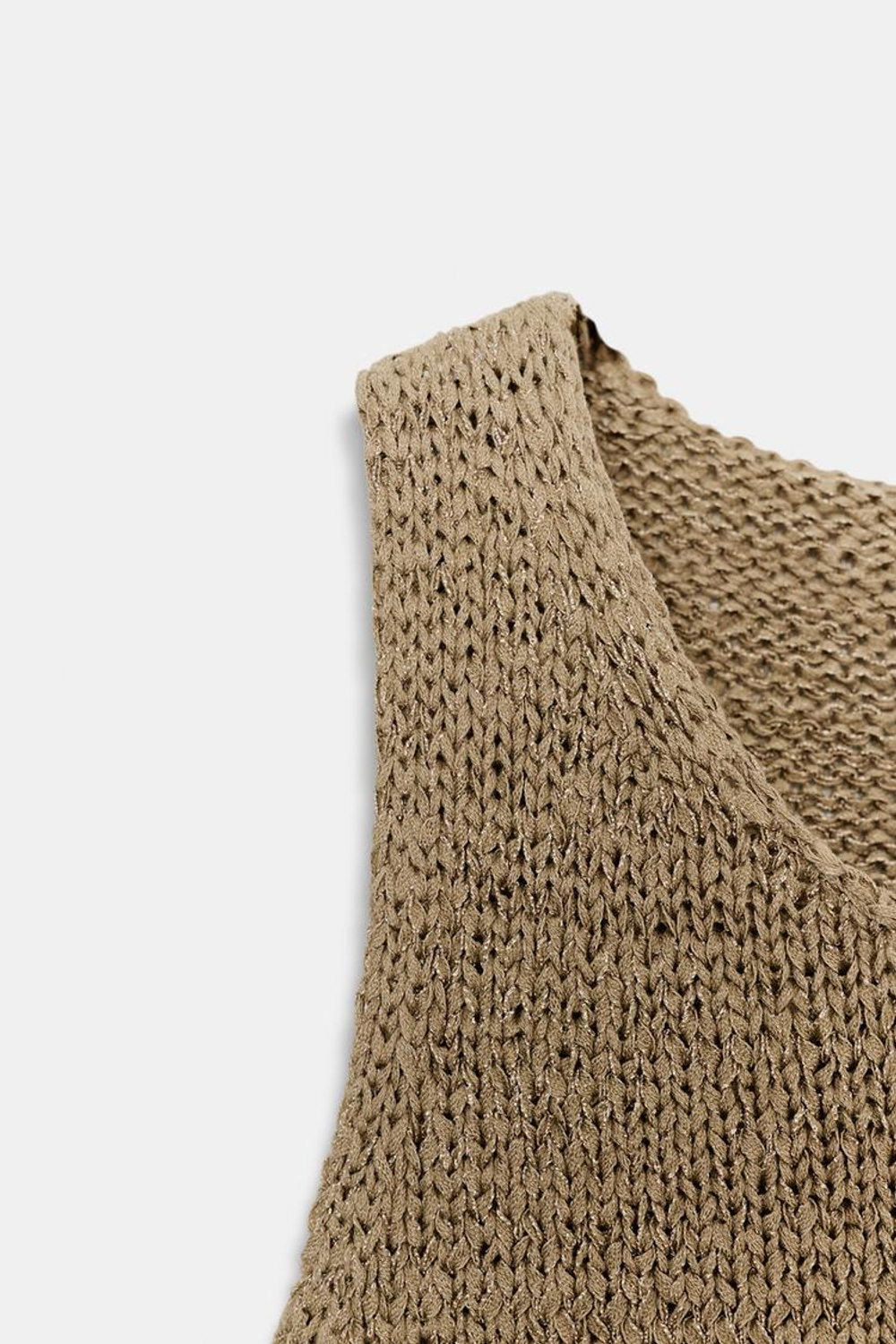 ZARA ТОП КРУПНОЙ ВЯЗКИ, ТЕМНЫЙ РЫЖЕВАТО-КОРИЧНЕВЫЙ