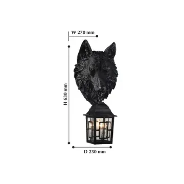 Настенный уличный светильник 1*E27 2252-1W черный с серебром Hunt Favourite