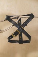 Цельнокожаная шлейка Черный