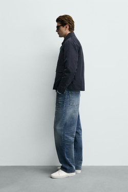 ZARA КУРТКА-РУБАШКА ИЗ ВЫСОКОТЕХНОЛОГИЧНОЙ WATER-REPELLENT ТКАНИ, СИНИЙ