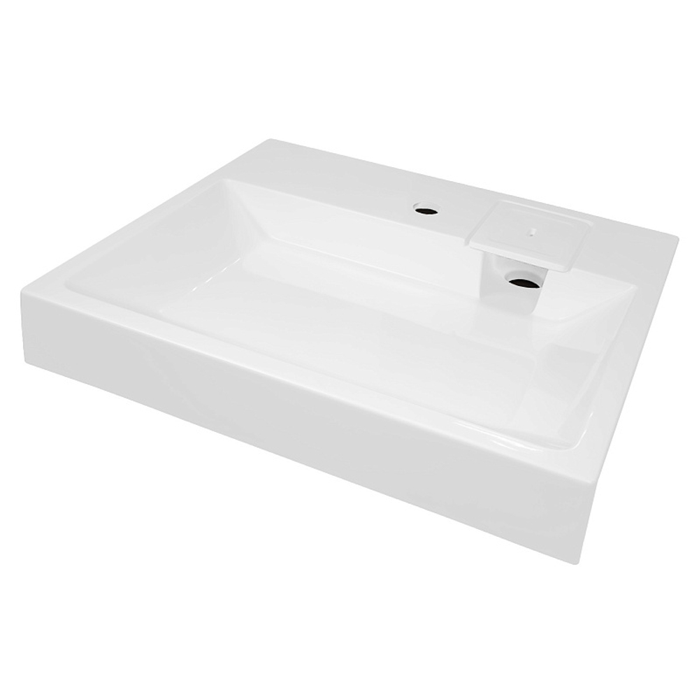 Раковина Azario SHARP NEW 600х500х90 литьевой мрамор, сифон в комплекте, белый (CS00105718)