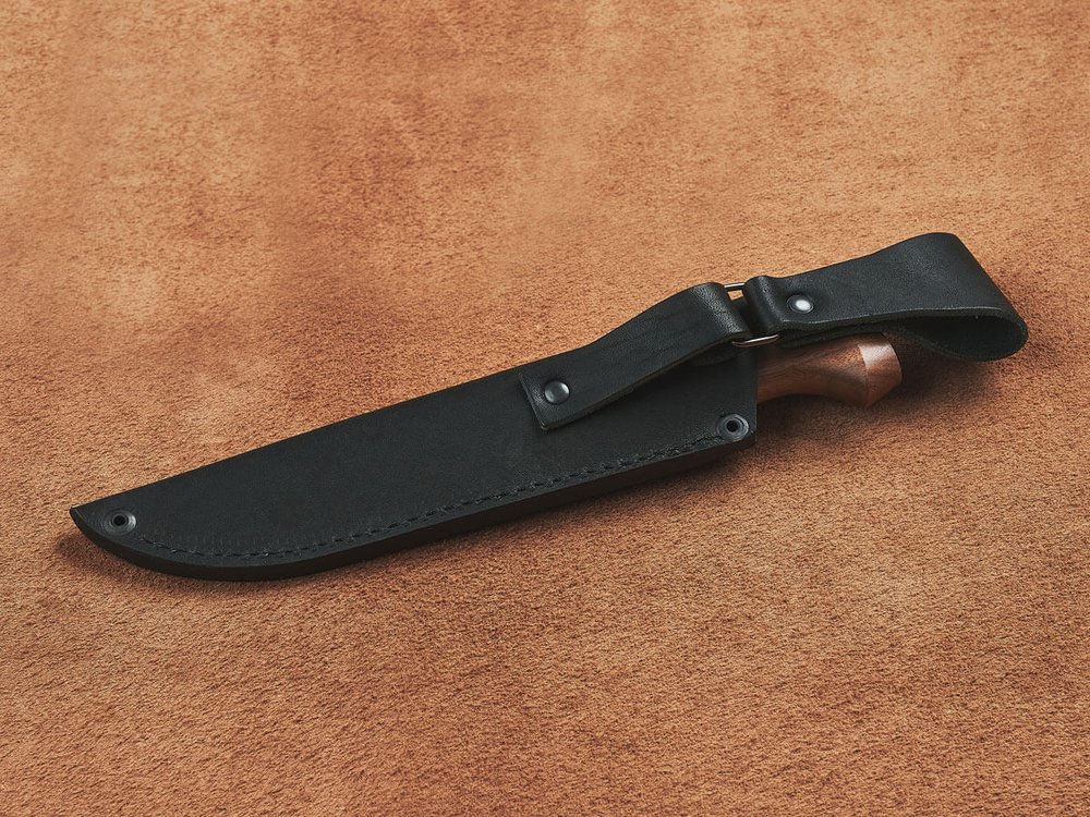 Финский нож Пуукко, дамасская сталь, рукоять орех