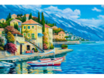 Алмазная мозаика 30х40см. "Солнечное побережье Италии" с полн.заполнен.на подрам. (Арт. НД-8570)