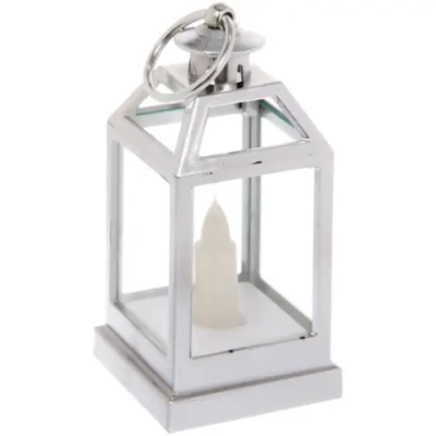 Сувенир с подсветкой «Свеча» 6*12,5 см, Серебро (работает от батареек LR44*3)