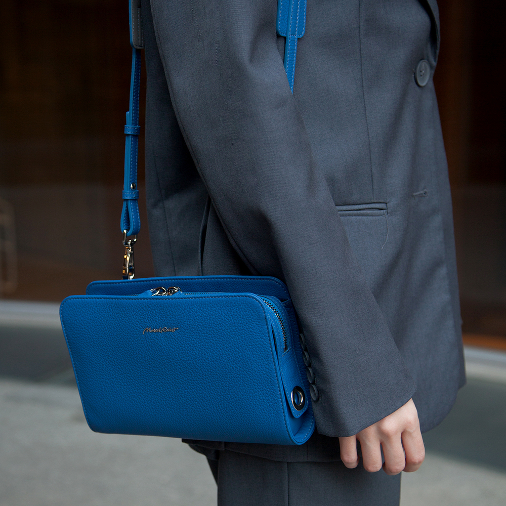 Сумка Emilie из кожи теленка, цвета синий королевский