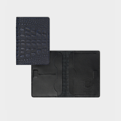 ОБЛОЖКА ДЛЯ ДОКУМЕНТОВ с тиснением темно-синий