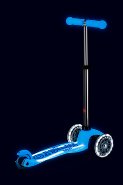 Самокат Mini Micro Deluxe Glow Plus (светящийся) LED арктический синий