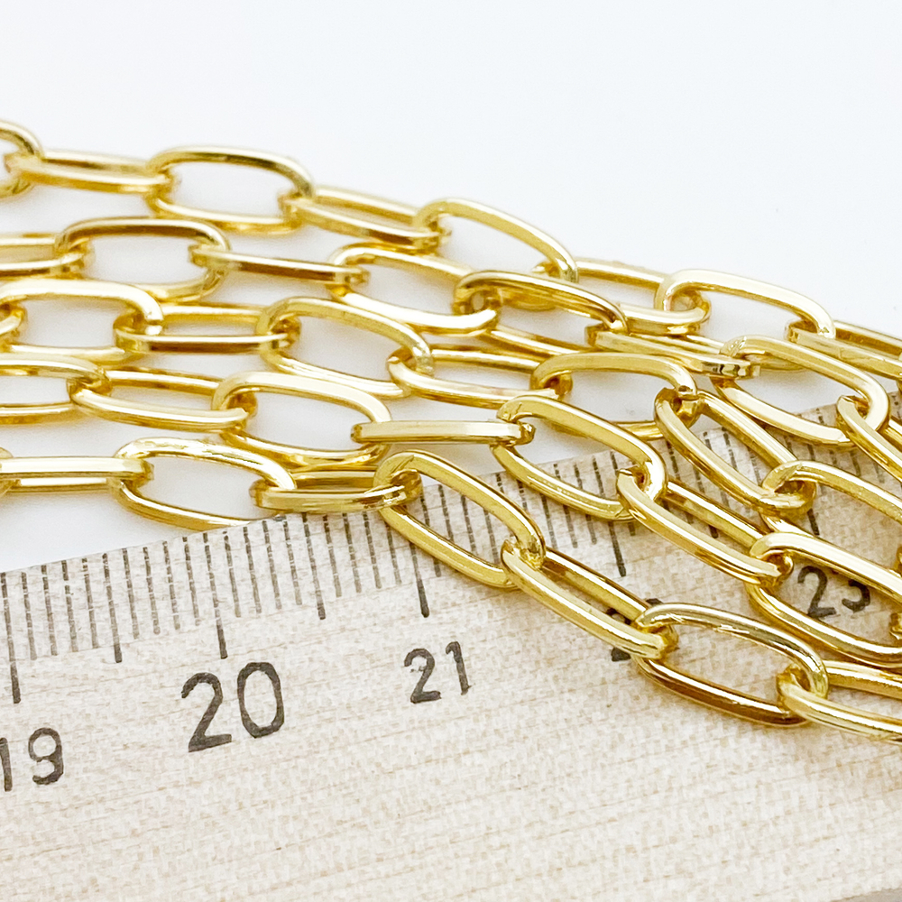 Цепочка, цвет золото, размер звена 10*4,5 мм, цена за 50 см