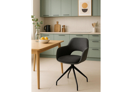 Стул на металлокаркасе Woodville Memfis graphite, black, ножки черные