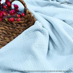 Муслин двухслойный гладь. цв.Серо-голубой | ш.135 см | 120 г/м² | хлопок-100%