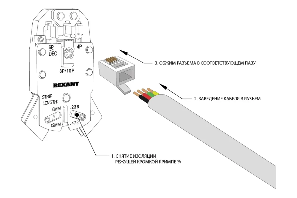 Телефонный джек 6P4C, 100шт PROCONNECT 05-1012-3