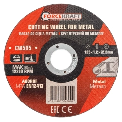 Круг отрезной по металлу 125x1.2x22.2мм (к-т 50 шт) FORCEKRAFT FK-CW505[к-т 50 шт.]