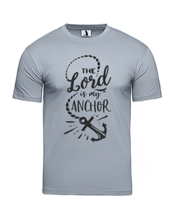 Футболка The Lord is my anchor классическая прямая серая