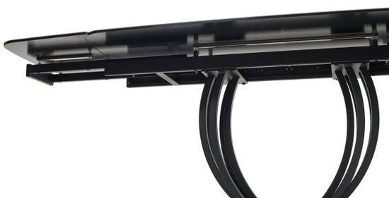 Стол MALTA 160 KL-136 Серый мрамор матовый, итальянская керамика/ черный каркас