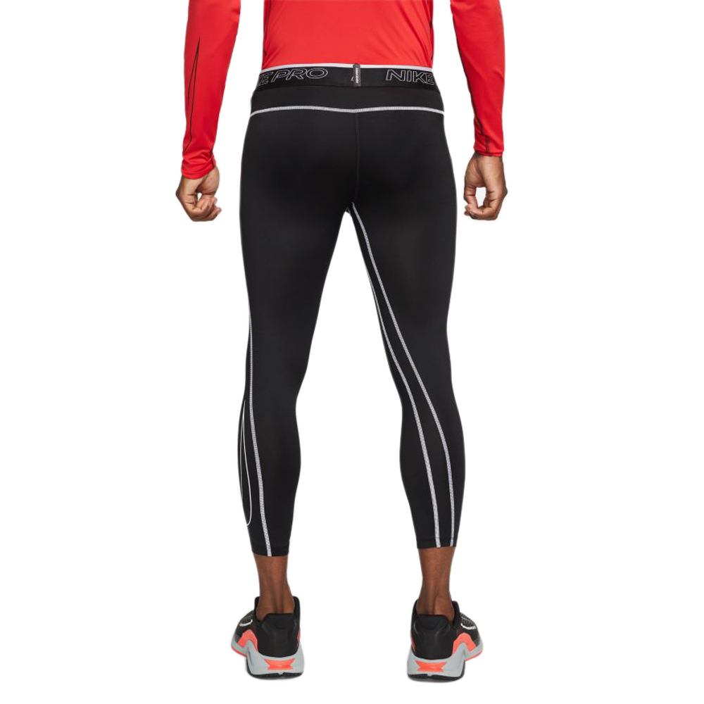 Мужские теннисные штаны Nike Pro Dri-Fit 3QT Tight M - black/white/white