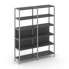 Shelf System Двухсекционный стеллаж пятиярусный SN.STM-521 Антрацит/Металл Серый 1590*400*1980