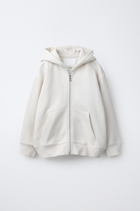 ZARA ТОЛСТОВКА НА МОЛНИИ БАЗОВАЯ, ЭКРЮ