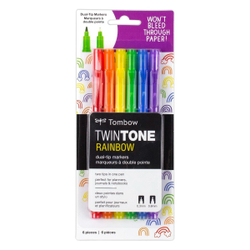 Tombow TwinTone 6 Color Rainbow Set