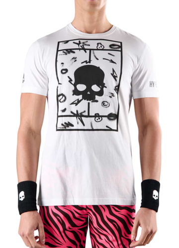 Мужская теннисная футболка Hydrogen Court Cotton T-Shirt - белый