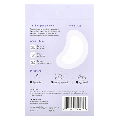 Rael, Miracle Patch, крышка от точечного нанесения, 10 патчей