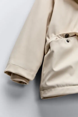 ZARA ДОЖДЕВИК С ПОДКЛАДКОЙ WATER REPELLENT, ЭКРЮ