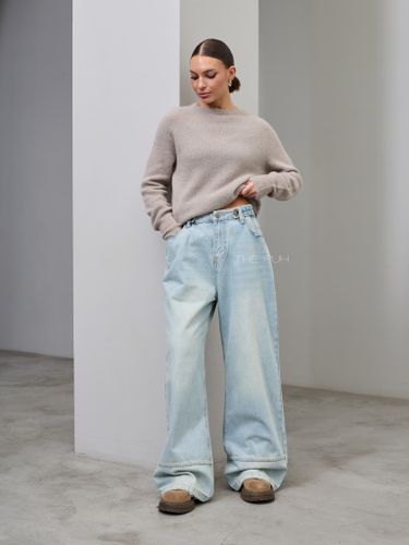 Голубые широкие джинсы-трансформеры