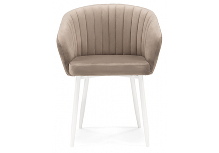 Стул на металлокаркасе Woodville Корсо бежевое, белое, ножки белые