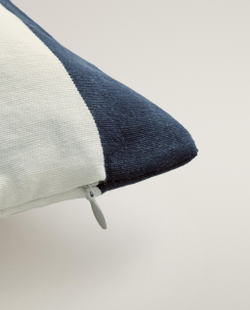 Zara Home наволочка декоративная из хлопка, синий, в полоску, 40x60 см